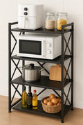 4 - Layer Folding Microwave Kitchen Shelf Rack – Heavy - Duty Steel, Freestanding AMMTR4 - with | Sold by Uncle Wiener's Wholesale