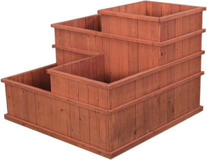 4 - Level Wooden Raised Garden Bed Planter Box 32" x 32" for Herbs, Vegetables, Flowers, Succulents, Patio & Indoor Outdoor Gardening MLP3232 - Garden & Landscaping with | Sold by Uncle Wiener's Wholesale