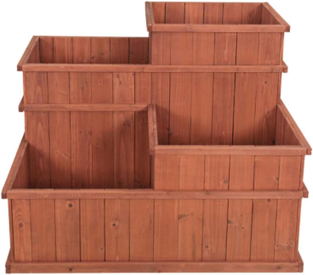 4 - Level Wooden Raised Garden Bed Planter Box 32" x 32" for Herbs, Vegetables, Flowers, Succulents, Patio & Indoor Outdoor Gardening MLP3232 - Garden & Landscaping with | Sold by Uncle Wiener's Wholesale