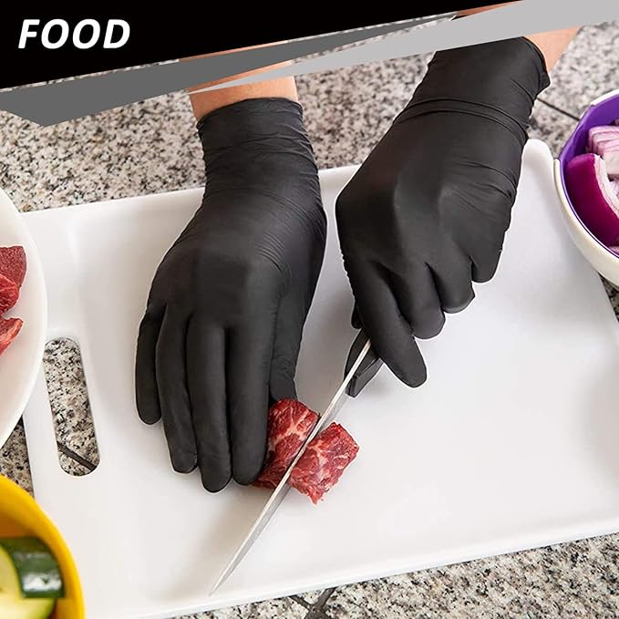 4 Mil Nitrile Disposable Gloves 100 Count Latex Free Food Safe NRGM1 - with | Sold by Uncle Wiener's Wholesale