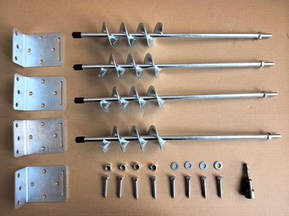 4 Pack 18 Inch Ground Anchor Screw Shed Anchor with L Bracket LB0418 - with | Sold by Uncle Wiener's Wholesale