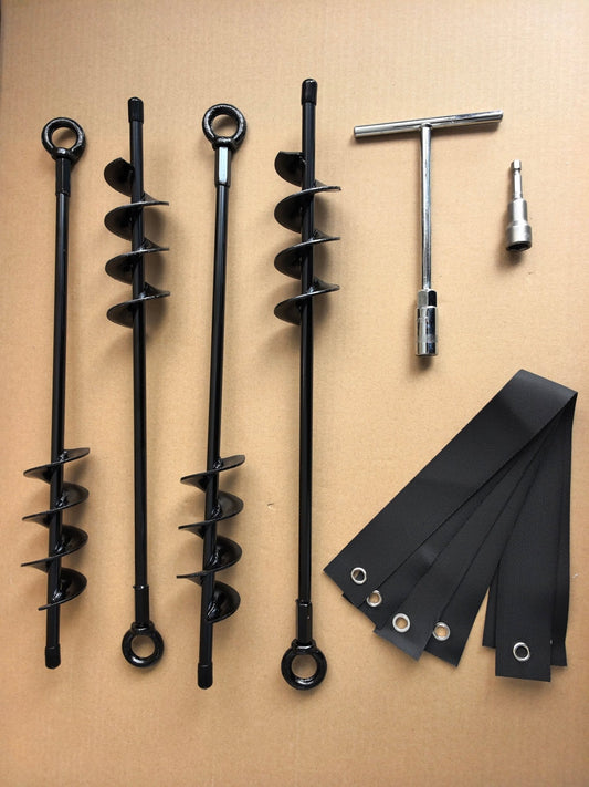 4 Pack 18 Inch Heavy Duty Ground Anchor Screws Trampoline Tie Down Kit WS1889 - with | Sold by Uncle Wiener's Wholesale