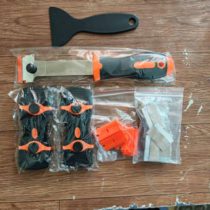 4 Pack Premium Cleaning Scraper Tool with 50 Metal & Plastic Razor Blades – RBS4P50 - with | Sold by Uncle Wiener's Wholesale