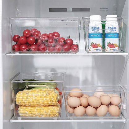 4 Pc Clear Plastic Storage Box With Lid Set Fridge Organizer Bin S M L Variants SC22183 - with Small | Sold by Uncle Wiener's Wholesale