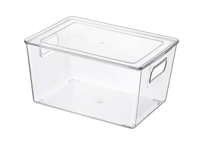 4 Pc Clear Plastic Storage Box With Lid Set Fridge Organizer Bin S M L Variants SC22183 - with Small | Sold by Uncle Wiener's Wholesale