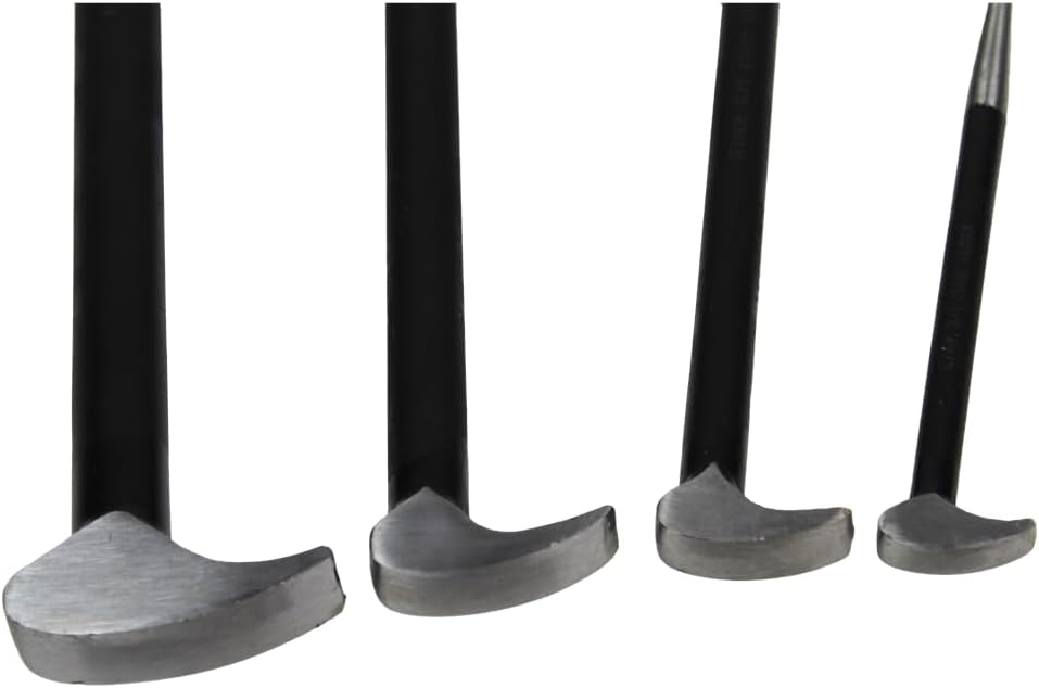 4 PC Rolling Head Pry Bar Set – Heavy Duty Steel Hand Tools for Shop & Garage | S1198 - with | Sold by Uncle Wiener's Wholesale