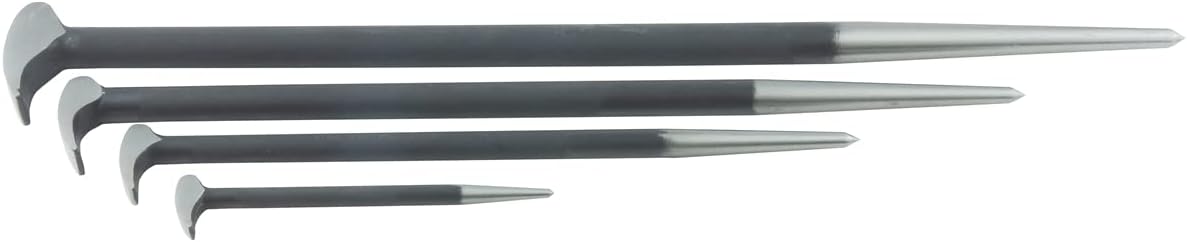 4 PC Rolling Head Pry Bar Set – Heavy Duty Steel Hand Tools for Shop & Garage | S1198 - with | Sold by Uncle Wiener's Wholesale