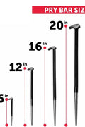 4 PC Rolling Head Pry Bar Set – Heavy Duty Steel Hand Tools for Shop & Garage | S1198 - with | Sold by Uncle Wiener's Wholesale