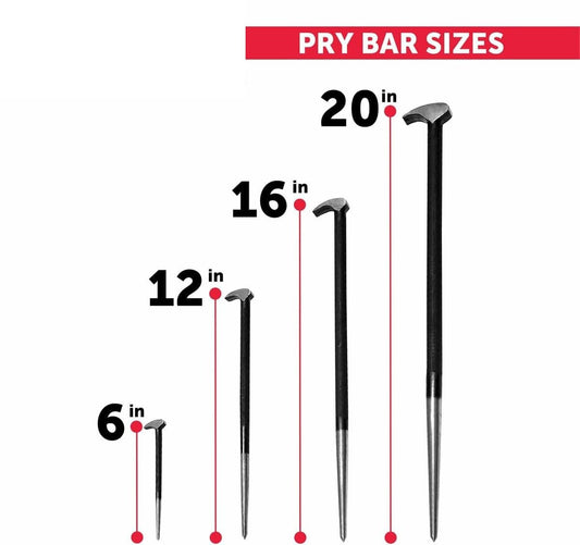 4 PC Rolling Head Pry Bar Set – Heavy Duty Steel Hand Tools for Shop & Garage | S1198 - with | Sold by Uncle Wiener's Wholesale