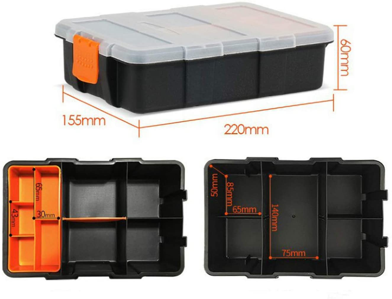 4 - Pc Tool & Parts Organizer Box Set – Durable Storage Case with Compartments – WT421 - with | Sold by Uncle Wiener's Wholesale