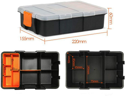 4 - Pc Tool & Parts Organizer Box Set – Durable Storage Case with Compartments – WT421 - with | Sold by Uncle Wiener's Wholesale