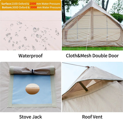 4 - Person Inflatable Camping Tent with Stove Jack, Waterproof 210D Oxford Hot Tent for All - Season Camping IT420SJ - with | Sold by Uncle Wiener's Wholesale