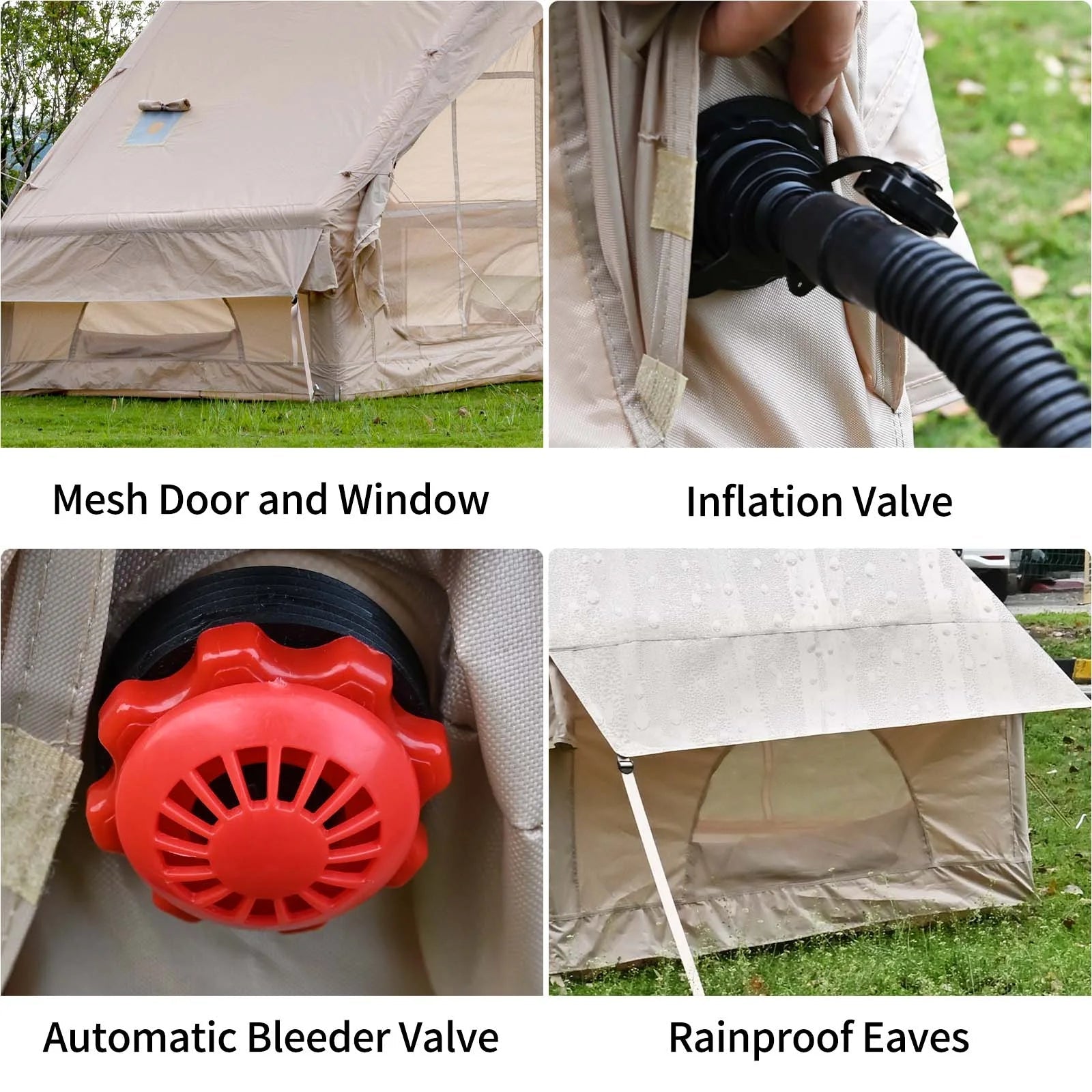 4 - Person Inflatable Camping Tent with Stove Jack, Waterproof 210D Oxford Hot Tent for All - Season Camping IT420SJ - with | Sold by Uncle Wiener's Wholesale