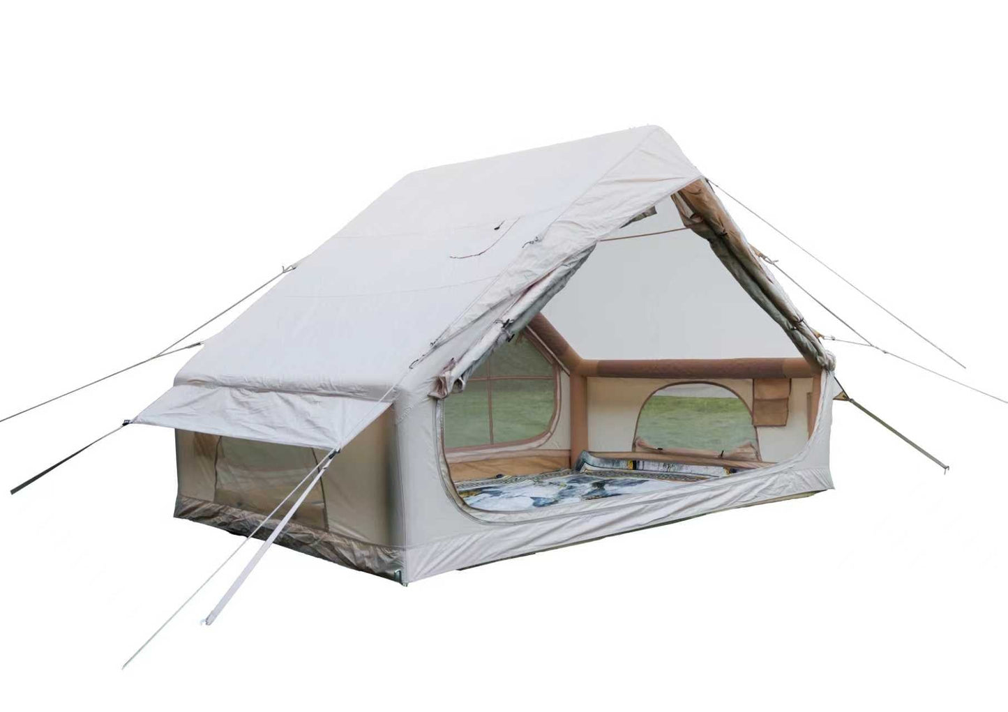 4 - Person Inflatable Camping Tent with Stove Jack, Waterproof 210D Oxford Hot Tent for All - Season Camping IT420SJ - with | Sold by Uncle Wiener's Wholesale