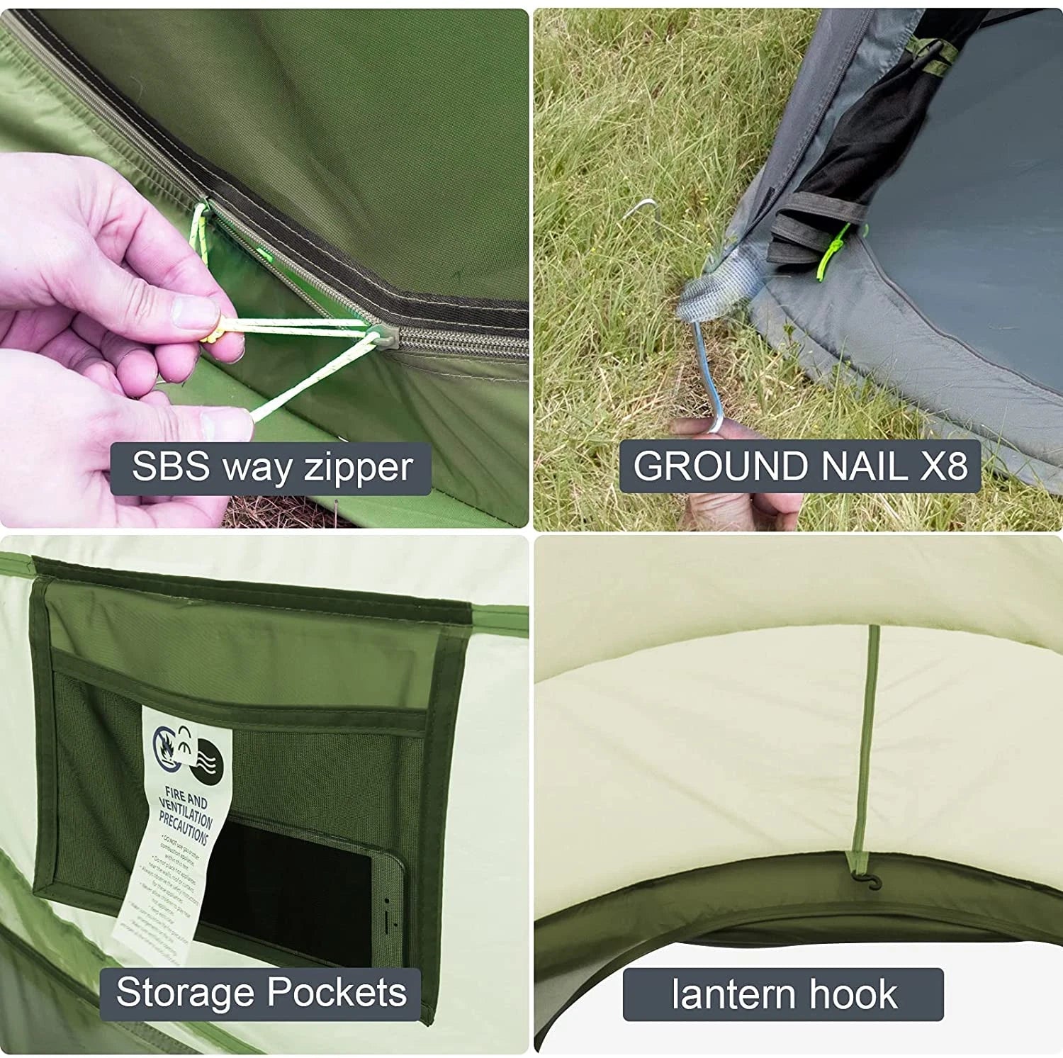 4 - Person Instant Pop - Up Camping Tent, Waterproof Polyester Dome Tent with Mesh Windows – PT4280 - with | Sold by Uncle Wiener's Wholesale