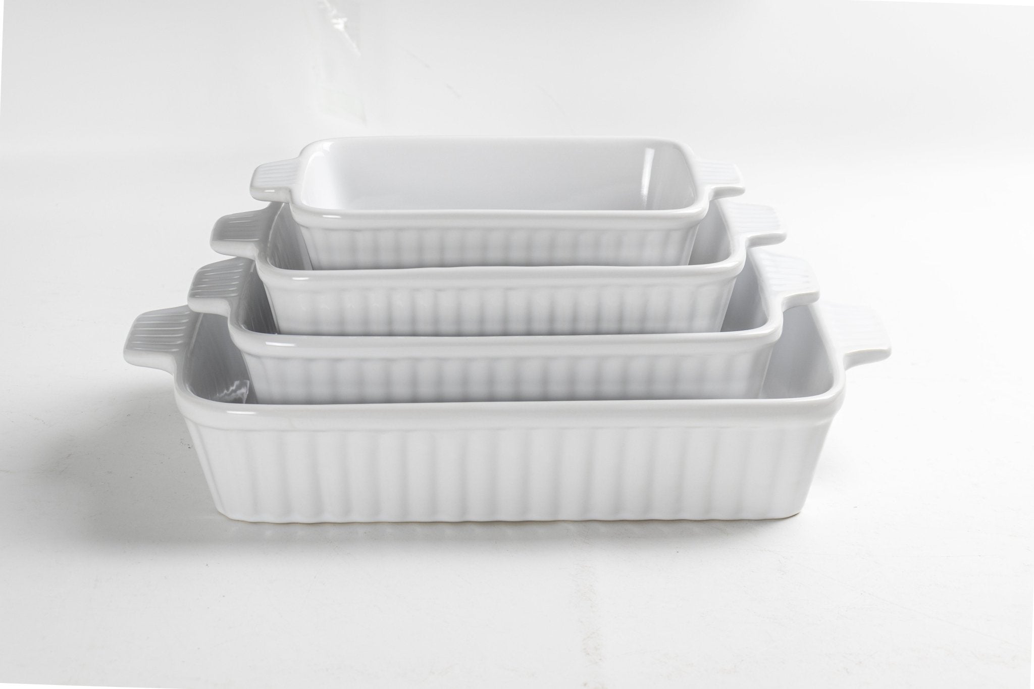 4-Piece Rectangle Baking Dish Set Ceramic Oven Safe 9.25