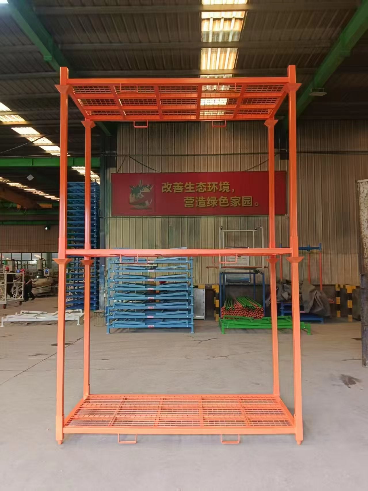 4 Post Stackable Storage Rack 3300 lb Heavy Duty Industrial Steel Pallet Stand SK041500 - with | Sold by Uncle Wiener's Wholesale