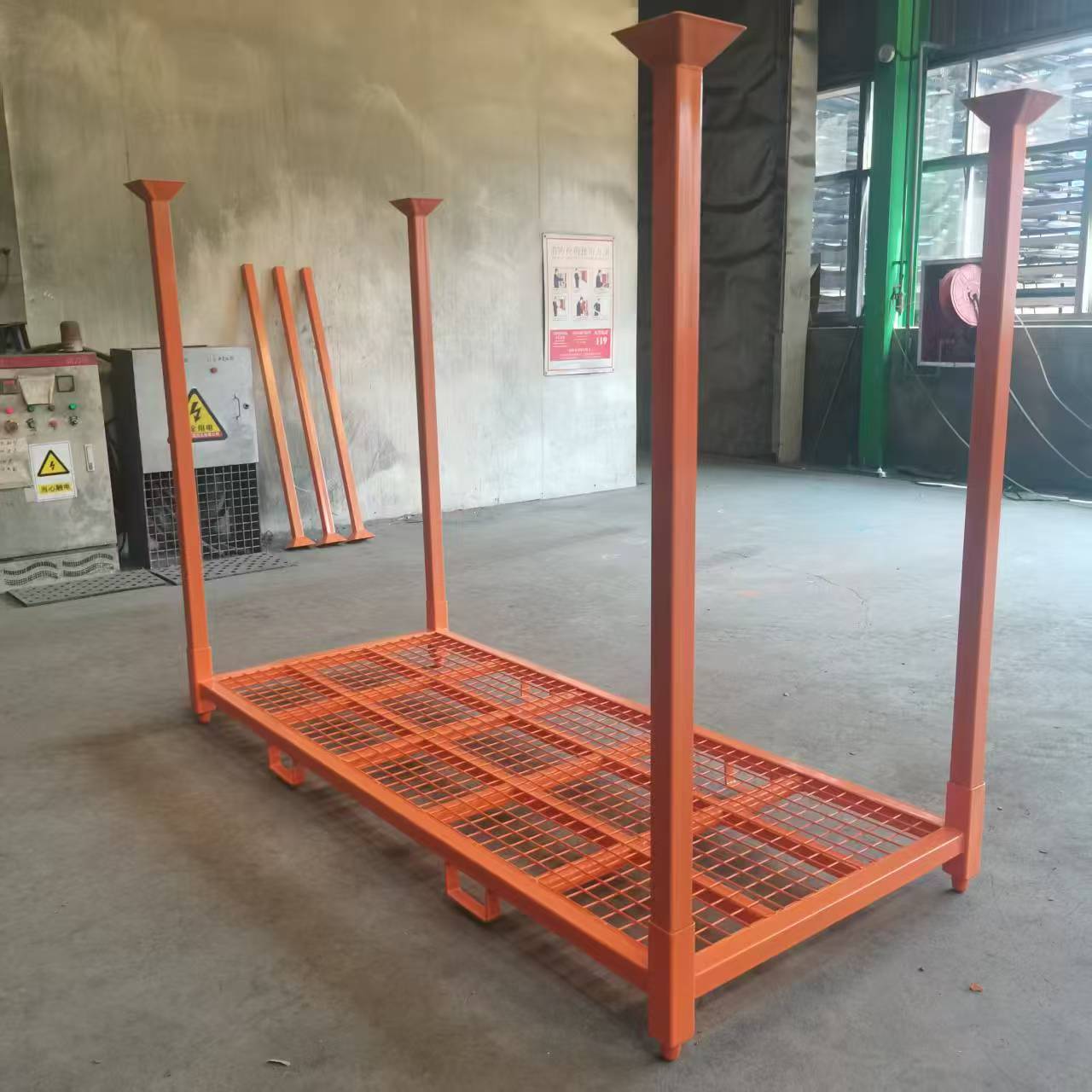 4 Post Stackable Storage Rack 3300 lb Heavy Duty Industrial Steel Pallet Stand SK041500 - with | Sold by Uncle Wiener's Wholesale