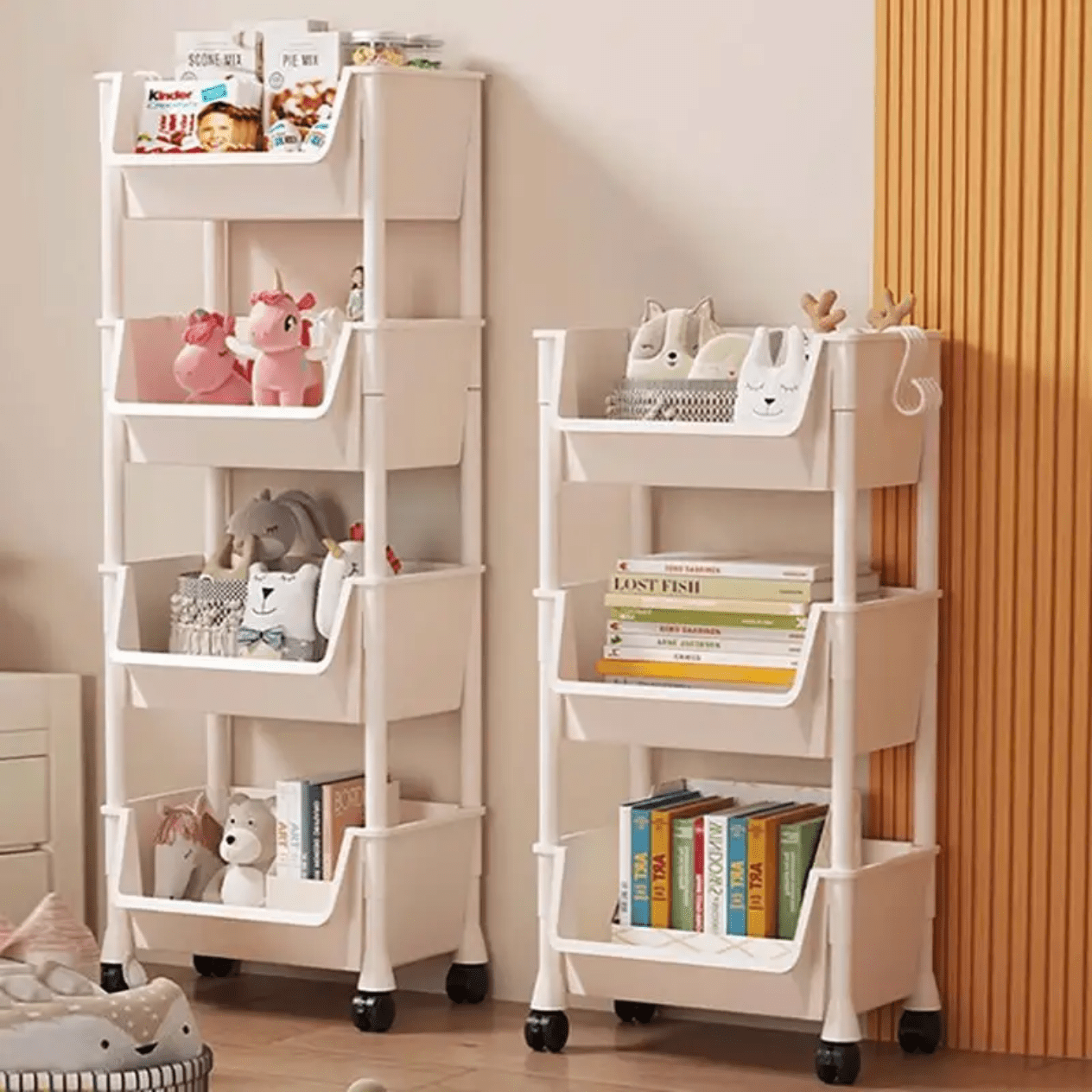 4-Tier Slim Storage Rack Organizer Shelf 13.8" x 10.2" x 38.6" YYSR15 - with | Sold by Uncle Wiener's Wholesale