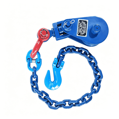 4 Ton Snatch Block with Shackle, 4.5" Pulley, 3/8" G100 Chain Anchor &amp; Hook for Towing, Recovery and Rigging SA4T45 - with | Sold by Uncle Wiener's Wholesale