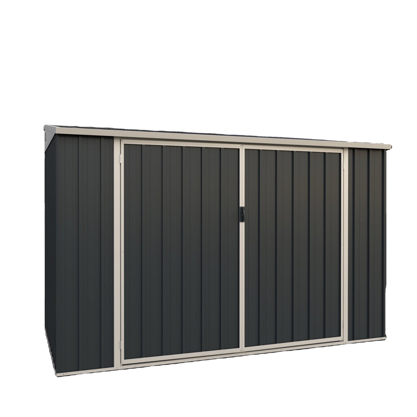 4 x 8 ft Outdoor Garden Storage Shed with Double Doors | Weatherproof Metal Design EF0408 - with | Sold by Uncle Wiener's Wholesale