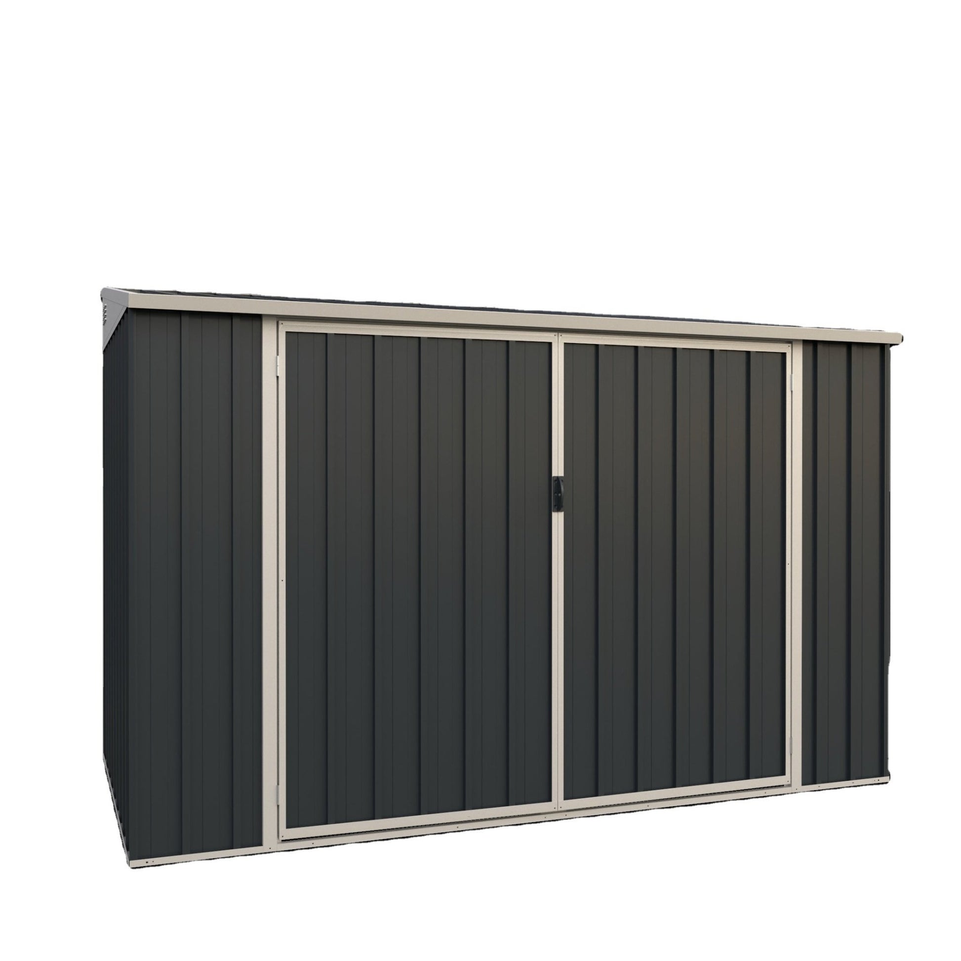4 x 8 ft Outdoor Garden Storage Shed with Double Doors | Weatherproof Metal Design EF0408 - with | Sold by Uncle Wiener's Wholesale