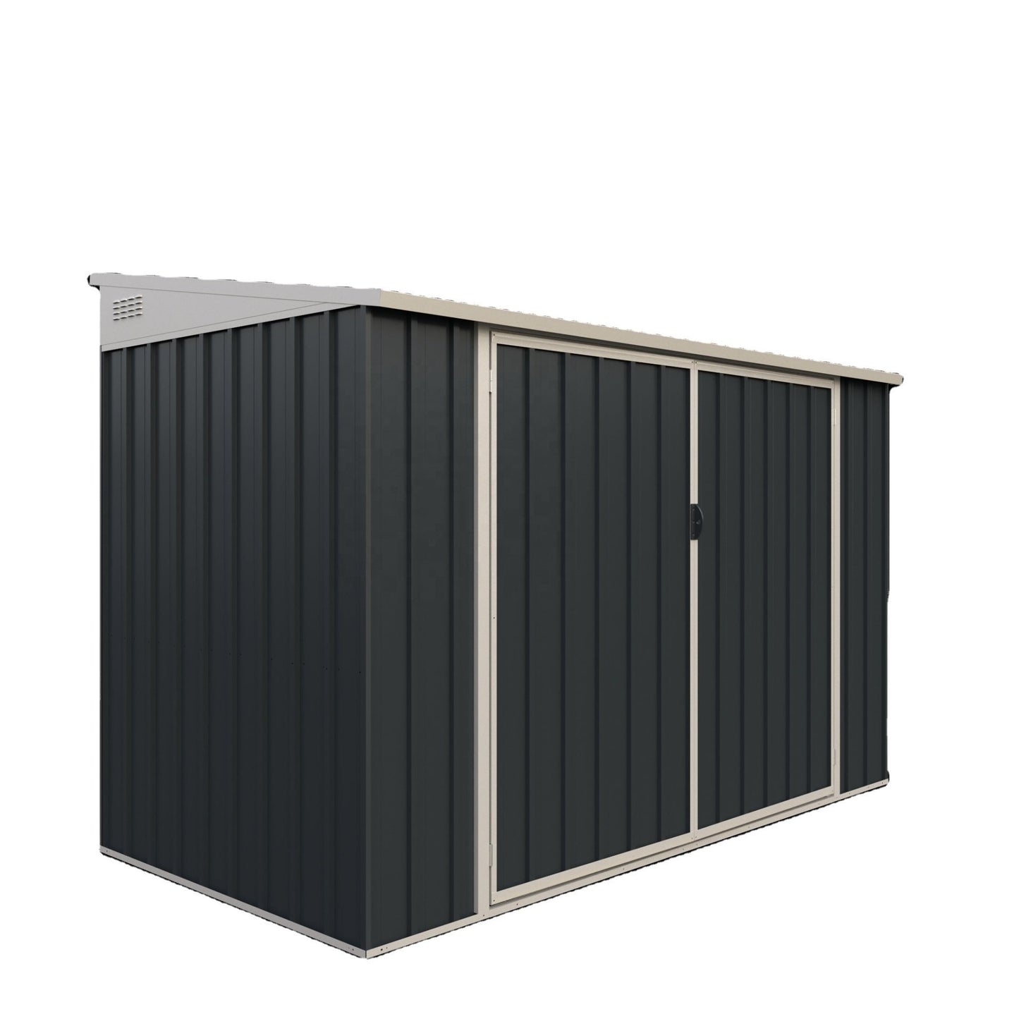 4 x 8 ft Outdoor Garden Storage Shed with Double Doors | Weatherproof Metal Design EF0408 - with | Sold by Uncle Wiener's Wholesale