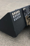 wide skid steer snow and mulch bucket with cutting edge