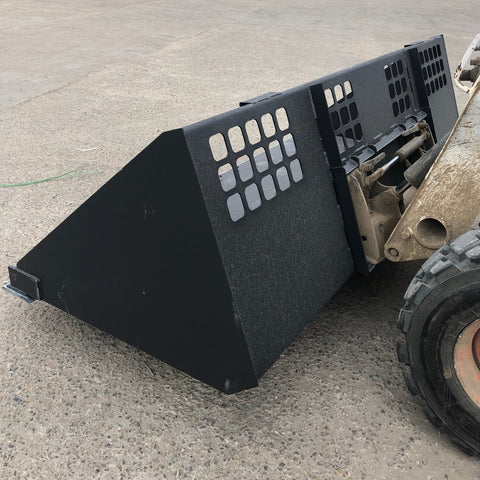 wide skid steer snow and mulch bucket with cutting edge