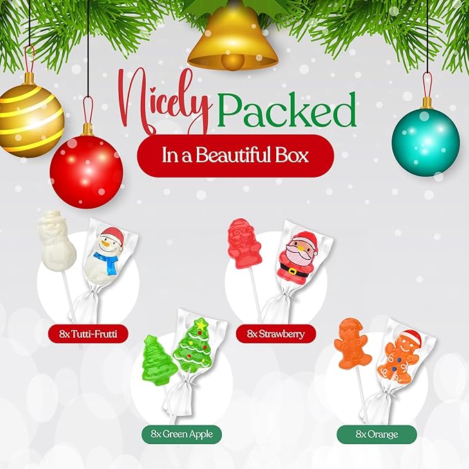 40 Pack Christmas Lollipops Individually Wrapped Holiday Candy Variety Pack - Snack with | Sold by Uncle Wiener's Wholesale