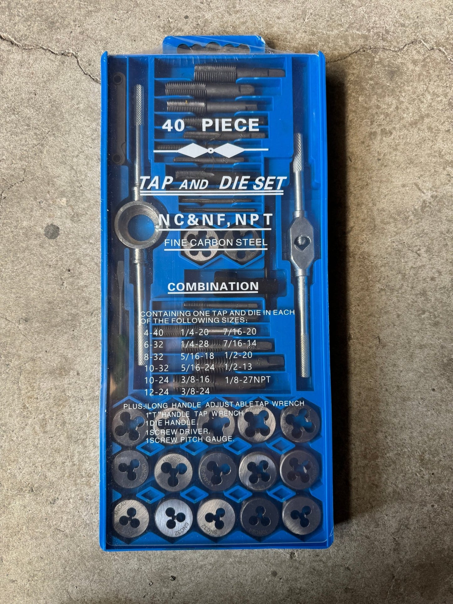40 PCS Sae Or Metric Tap and Die Set – Fine Carbon Steel Threading Kit with Wrenches & Storage Case - General Equipment with METRIC SET | Sold by Uncle Wiener's Wholesale
