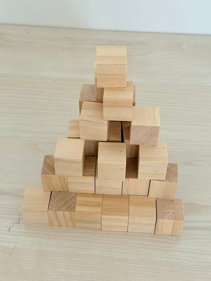 40-Piece 1″ Natural Solid Wood Craft Cubes Blocks Set DIY Unfinished Pine CUBE1 - with | Sold by Uncle Wiener's Wholesale