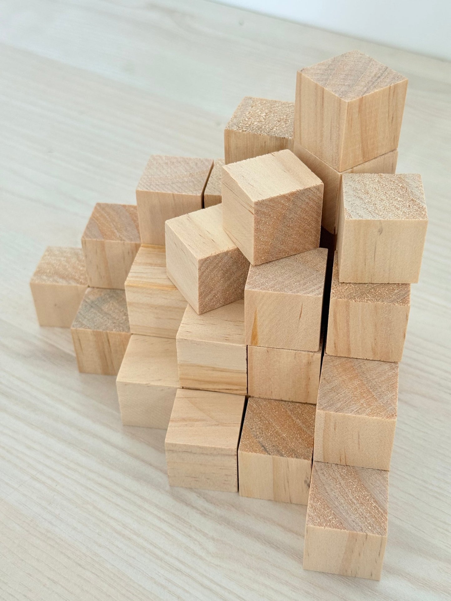 40-Piece 1″ Natural Solid Wood Craft Cubes Blocks Set DIY Unfinished Pine CUBE1 - with | Sold by Uncle Wiener's Wholesale