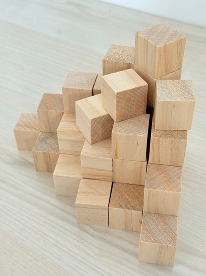 40-Piece 1″ Natural Solid Wood Craft Cubes Blocks Set DIY Unfinished Pine CUBE1 - with | Sold by Uncle Wiener's Wholesale