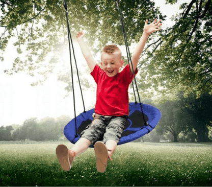 40" Round Kids Tree Swing with Adjustable Ropes – Indoor & Outdoor - with Blue | Sold by Uncle Wiener's Wholesale