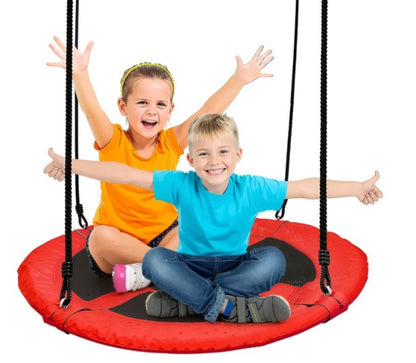 40" Round Kids Tree Swing with Adjustable Ropes – Indoor & Outdoor - with Blue | Sold by Uncle Wiener's Wholesale