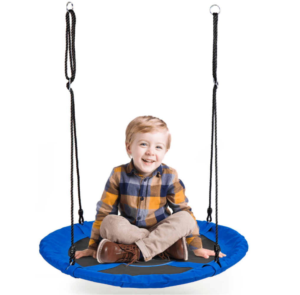 40" Round Kids Tree Swing with Adjustable Ropes – Indoor & Outdoor - with Red | Sold by Uncle Wiener's Wholesale