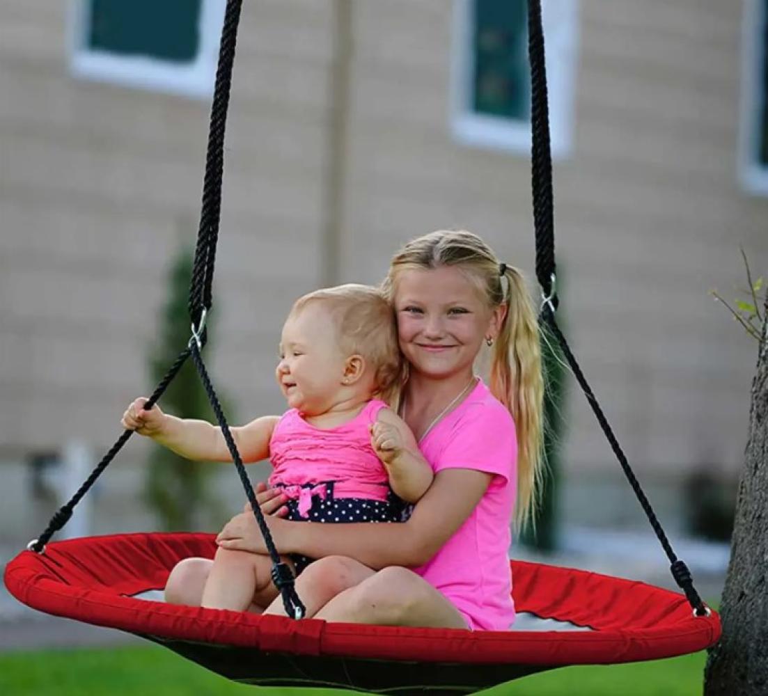 40" Round Kids Tree Swing with Adjustable Ropes – Indoor & Outdoor - with Red | Sold by Uncle Wiener's Wholesale