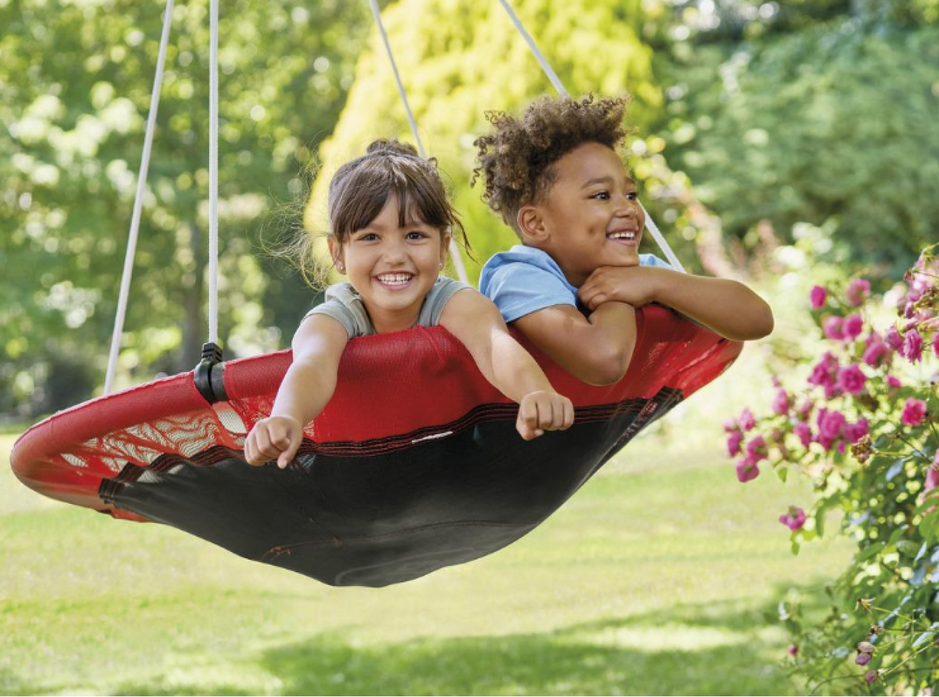 40" Round Kids Tree Swing with Adjustable Ropes – Indoor & Outdoor - with Blue | Sold by Uncle Wiener's Wholesale