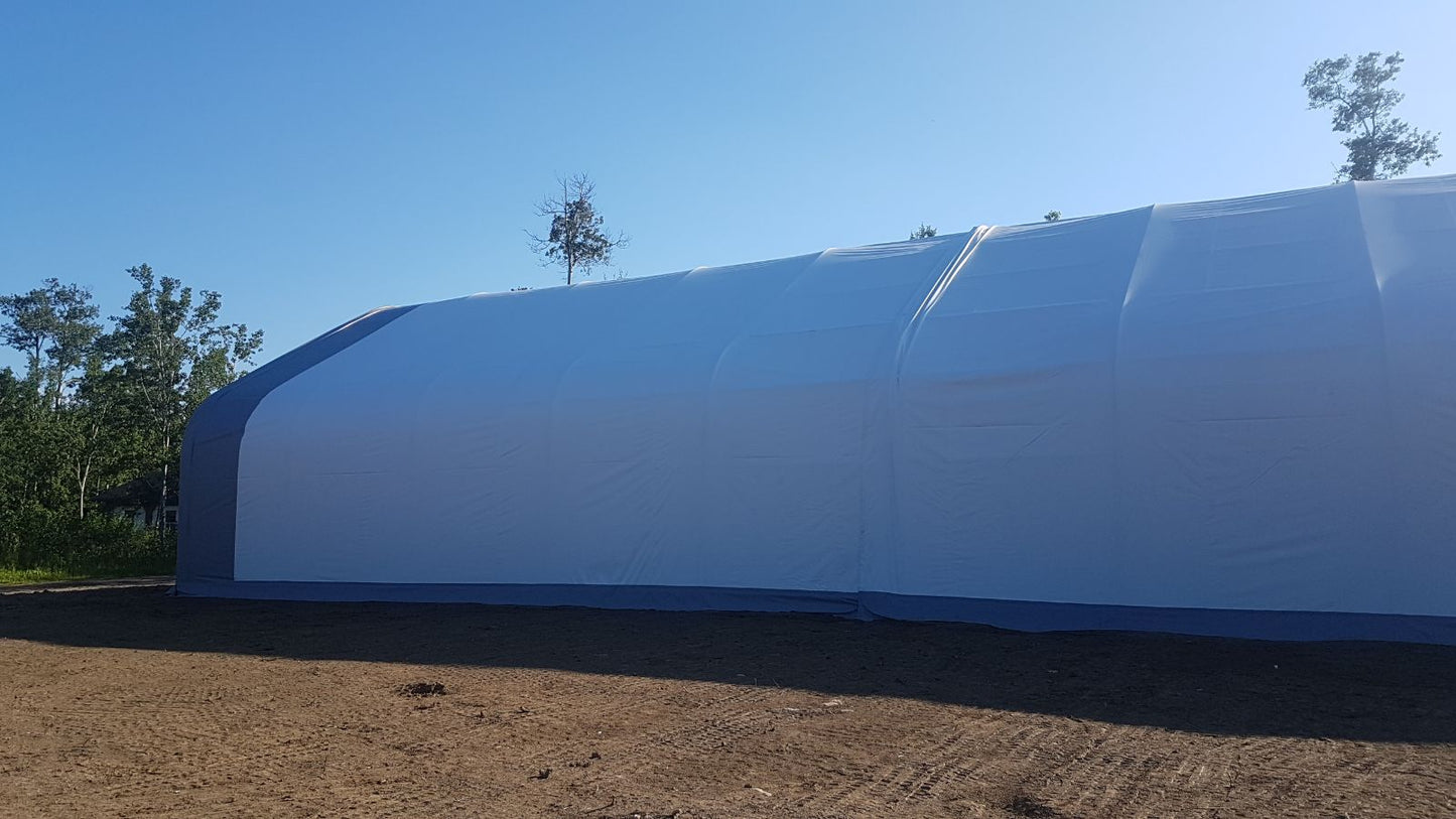 40′ WIDE DOUBLE TRUSS STORAGE BUILDINGS - with Standard 40X60X23 14.5 OZ PVC | Sold by Uncle Wiener's Wholesale