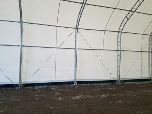 40′ WIDE DOUBLE TRUSS STORAGE BUILDINGS - with Standard 40X60X23 14.5 OZ PVC | Sold by Uncle Wiener's Wholesale