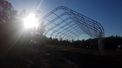 40′ WIDE DOUBLE TRUSS STORAGE BUILDINGS - with 22 Oz PVC Tarp Upgrade 40X60X23 | Sold by Uncle Wiener's Wholesale