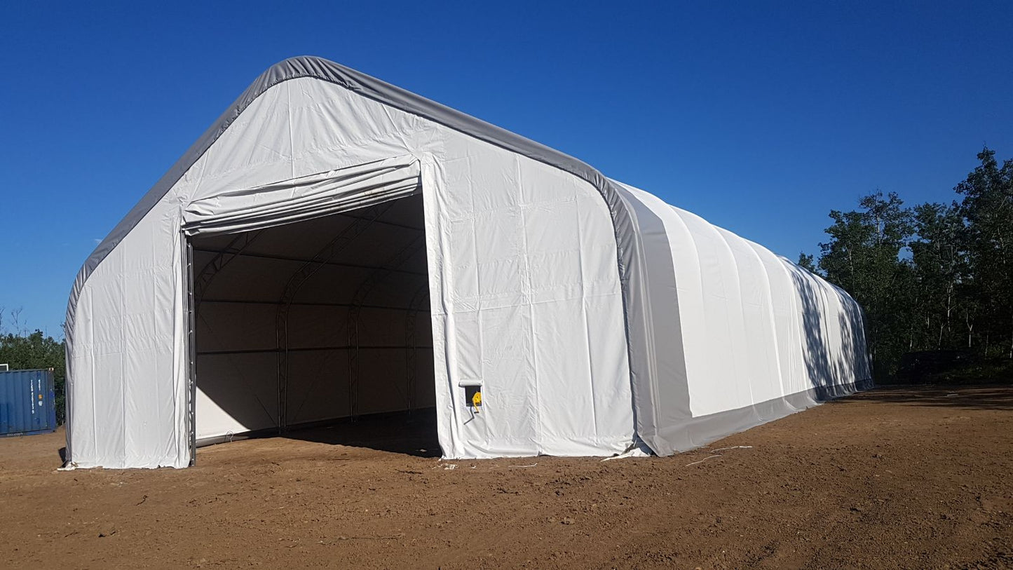 40′ WIDE DOUBLE TRUSS STORAGE BUILDINGS - with Standard 40X60X23 14.5 OZ PVC | Sold by Uncle Wiener's Wholesale