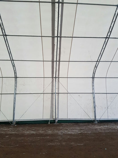 40′ WIDE DOUBLE TRUSS STORAGE BUILDINGS - with Standard 40X60X23 14.5 OZ PVC | Sold by Uncle Wiener's Wholesale