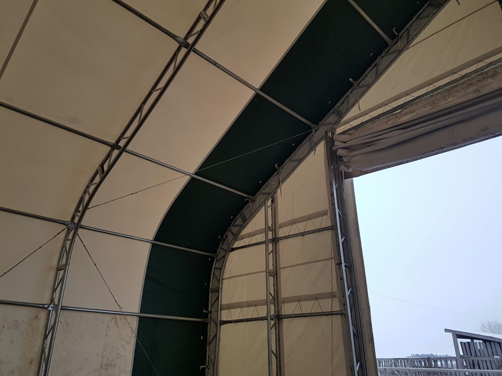 40′ WIDE DOUBLE TRUSS STORAGE BUILDINGS - with Standard 40X60X23 14.5 OZ PVC | Sold by Uncle Wiener's Wholesale