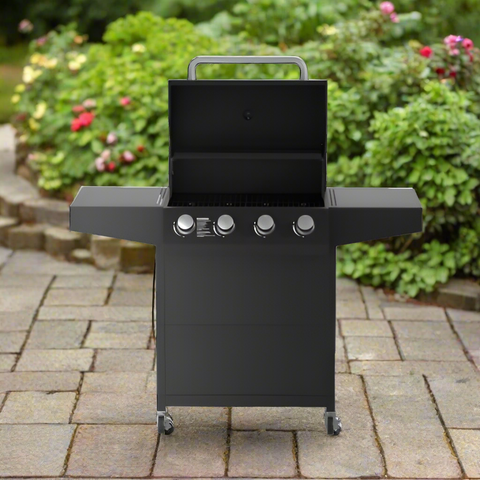 40,000 BTU Gas BBQ Grill – Outdoor Propane Barbecue with Cast Iron Grates | Model EQB40BA - with | Sold by Uncle Wiener's Wholesale