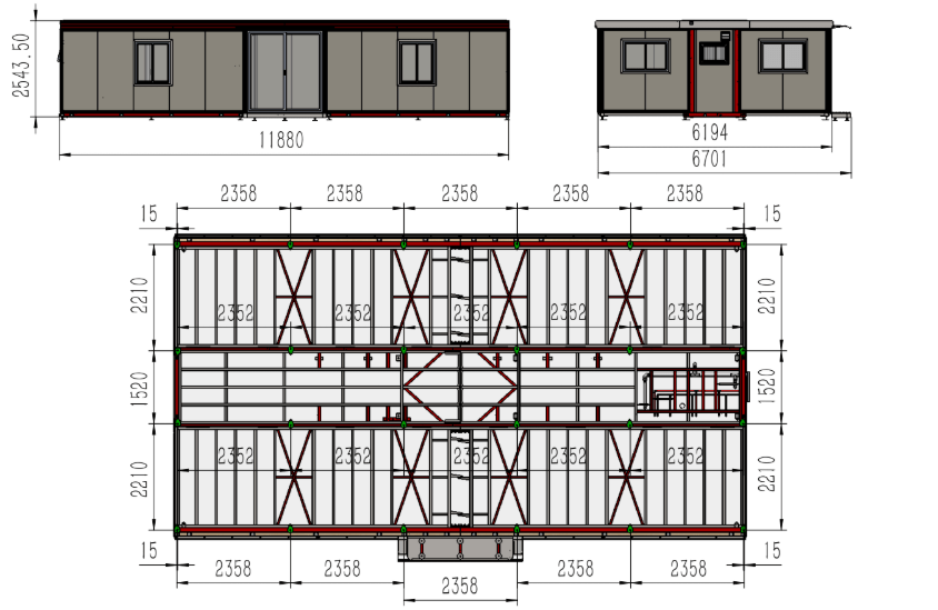 40FT 3 - Bedroom Prefab Modular Home – Off - Grid Mobile Folding House with Kitchen, Electric & Quick Setup S020940FT - Prefab Modular Home | 40FT Off - Grid Container House with | Sold by Uncle Wiener's Wholesale