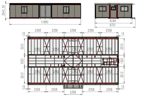 40FT 3 - Bedroom Prefab Modular Home – Off - Grid Mobile Folding House with Kitchen, Electric & Quick Setup S020940FT - Prefab Modular Home | 40FT Off - Grid Container House with | Sold by Uncle Wiener's Wholesale
