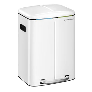 40L Dual Compartment Kitchen Trash Can with Soft Close Lid, Recycling Waste Bin with Pedals and Removable Inner Buckets LTB40 Series