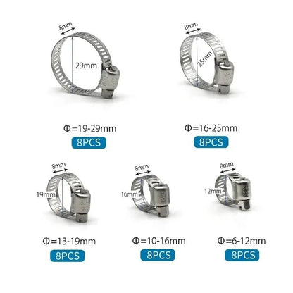 40pcs 6 - 29mm Pipe Clamp Stainless Steel Fuel Clamp Set FS090532 - with | Sold by Uncle Wiener's Wholesale